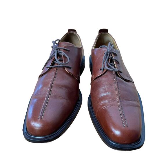 Cole Haan Men's 10.5 Beckett Split Toe Dress Shoes Leather Lace Up Oxfords Brown - Picture 2 of 5